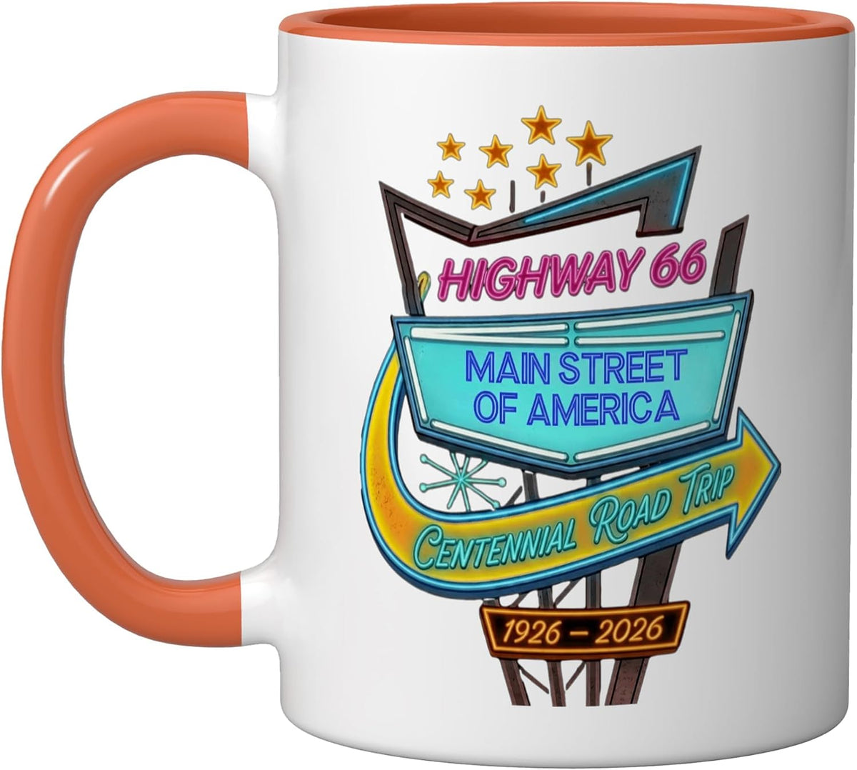 Highway 66 Centennial Road Trip Main Street Of America Ceramic Mug
