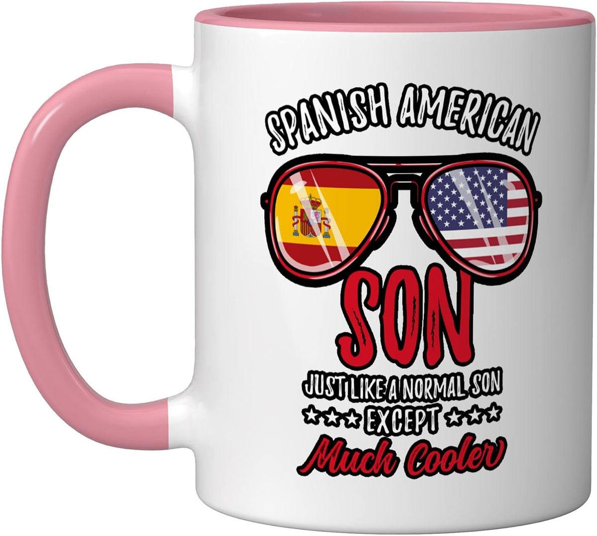 Cool Spanish American Son Sunglasses Spanish Family Ceramic Mug