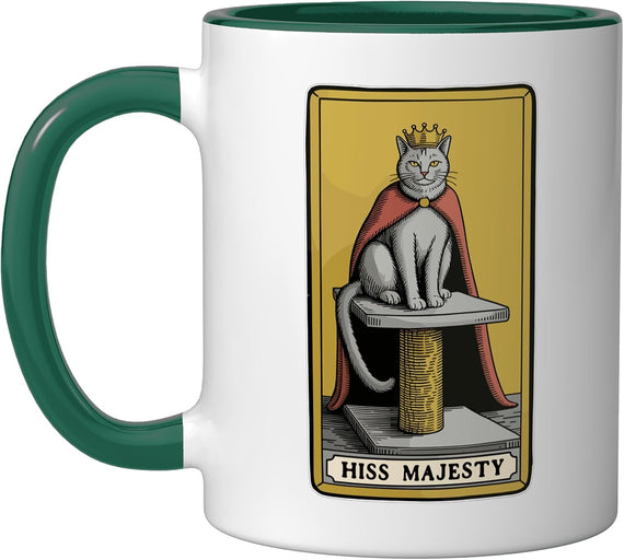 Hiss Majesty Tarot Card Mystic Cat Scratching Post Tree Ceramic Mug