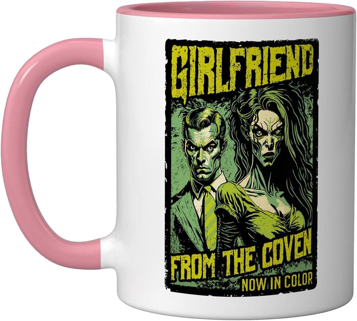 Retro Horror Movie Poster Funny Witch Girlfriend Halloween Ceramic Mug