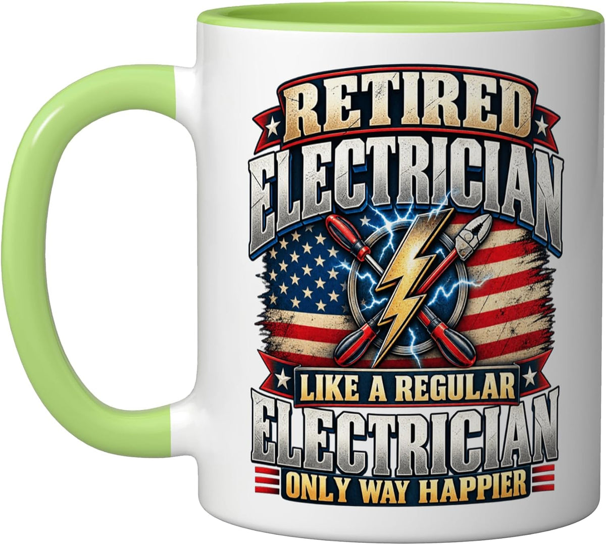 Retired Electrician Retirement Funny Electrical Worker Ceramic Mug