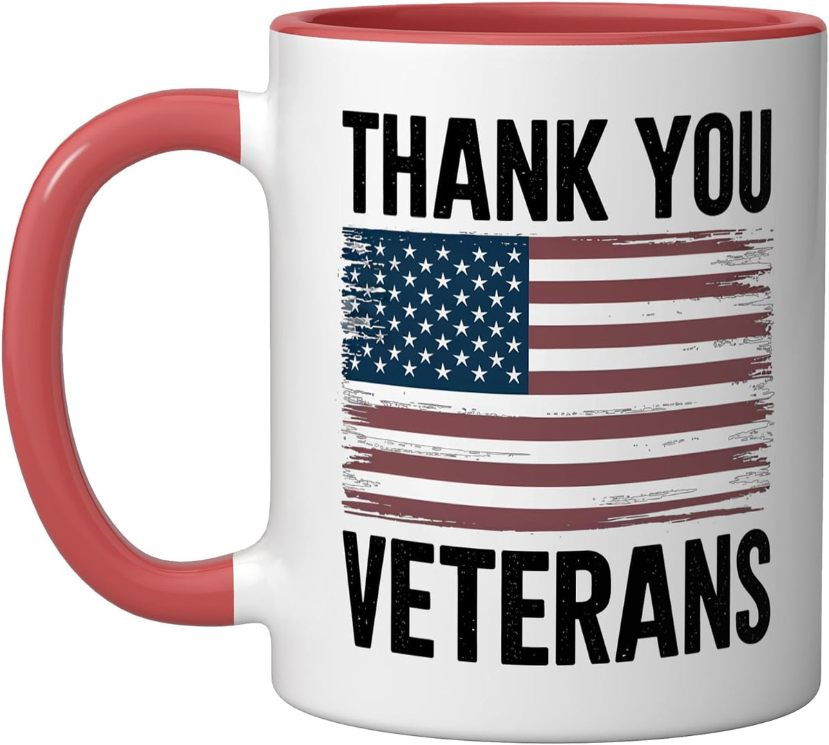 Thank You Veterans American Flag Veterans Day Men Women Ceramic Mug