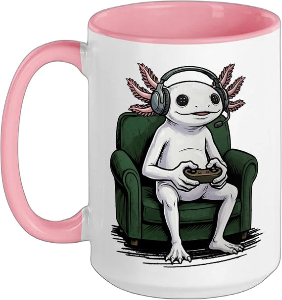 Axolotl Monster Playing Video Games Aliens Gaming Boys Ceramic Mug