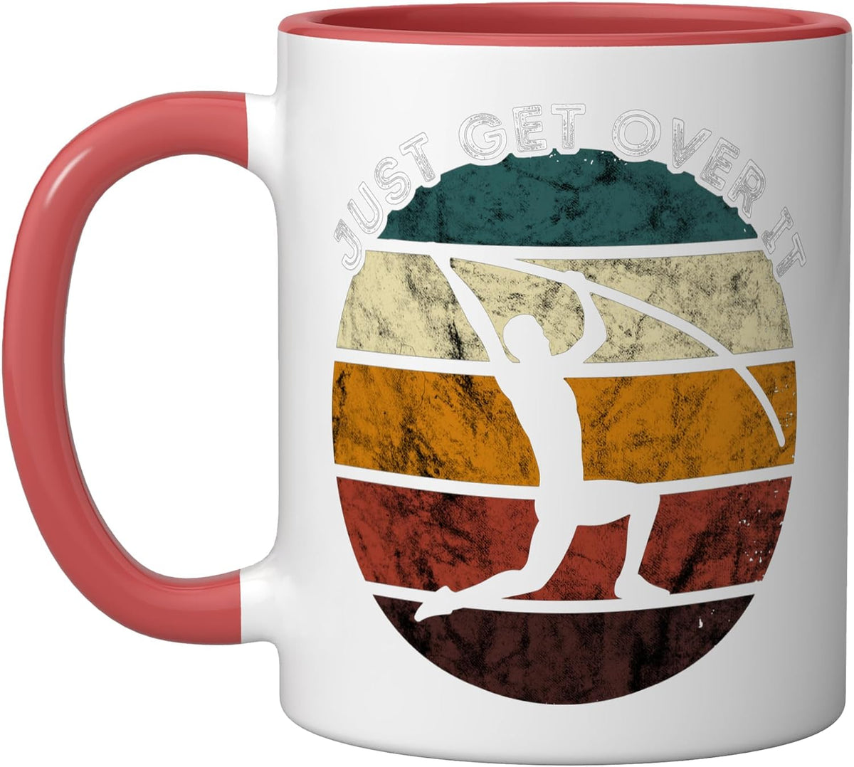 Just Get Over It High Jump Retro Track And Field Pole Ceramic Mug