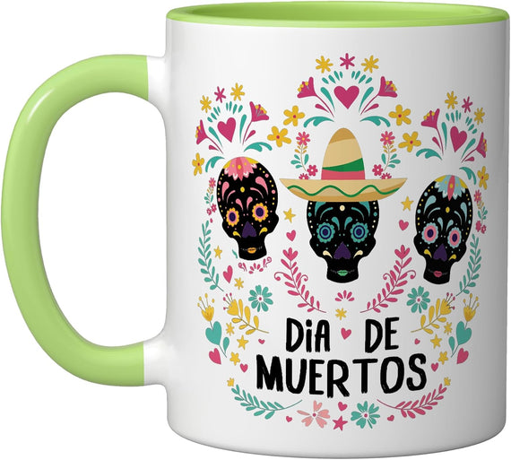 Dia De Muertos Skeleton Head Sugar Bone Halloween Ceramic Mug