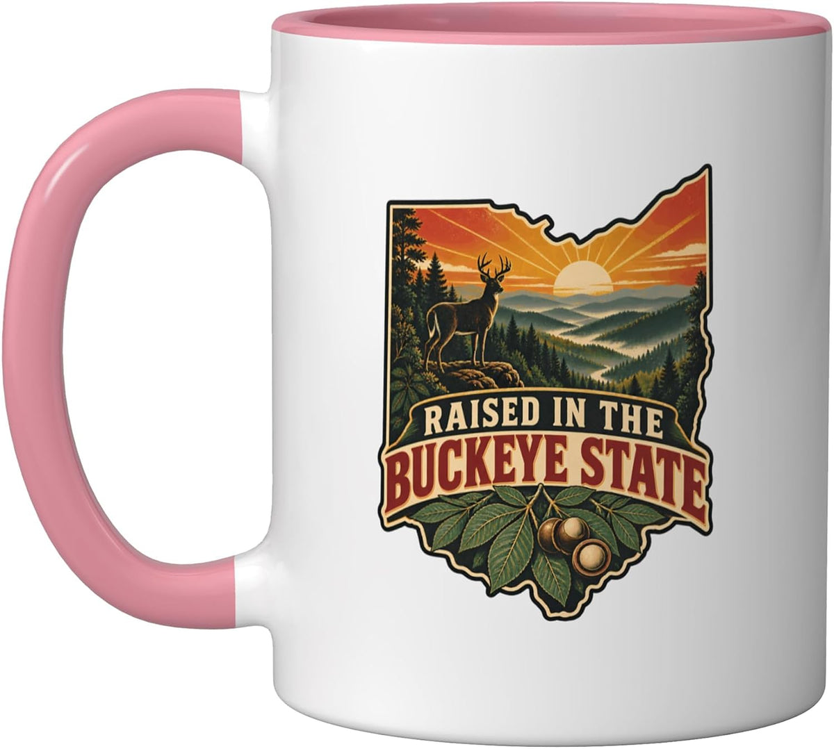 Raised In The Buckeye State Ohio Native Outdoor Pride Ceramic Mug