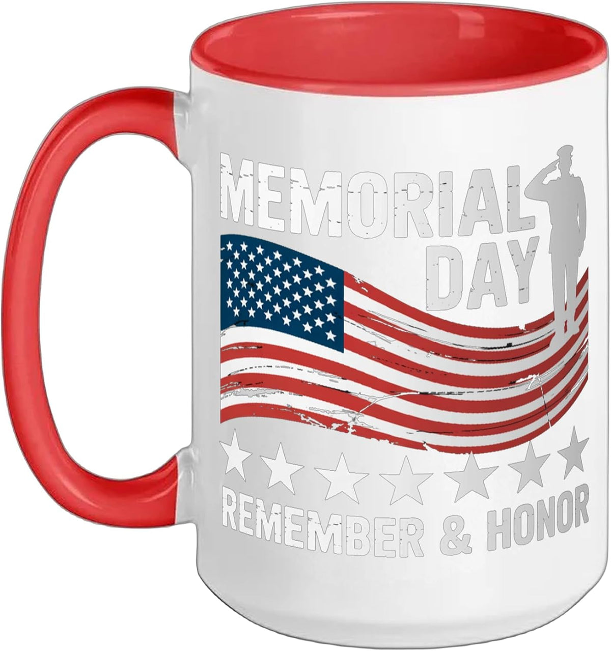 Memorial Day Remember & Honor Patriotic Veterans Pride Ceramic Mug