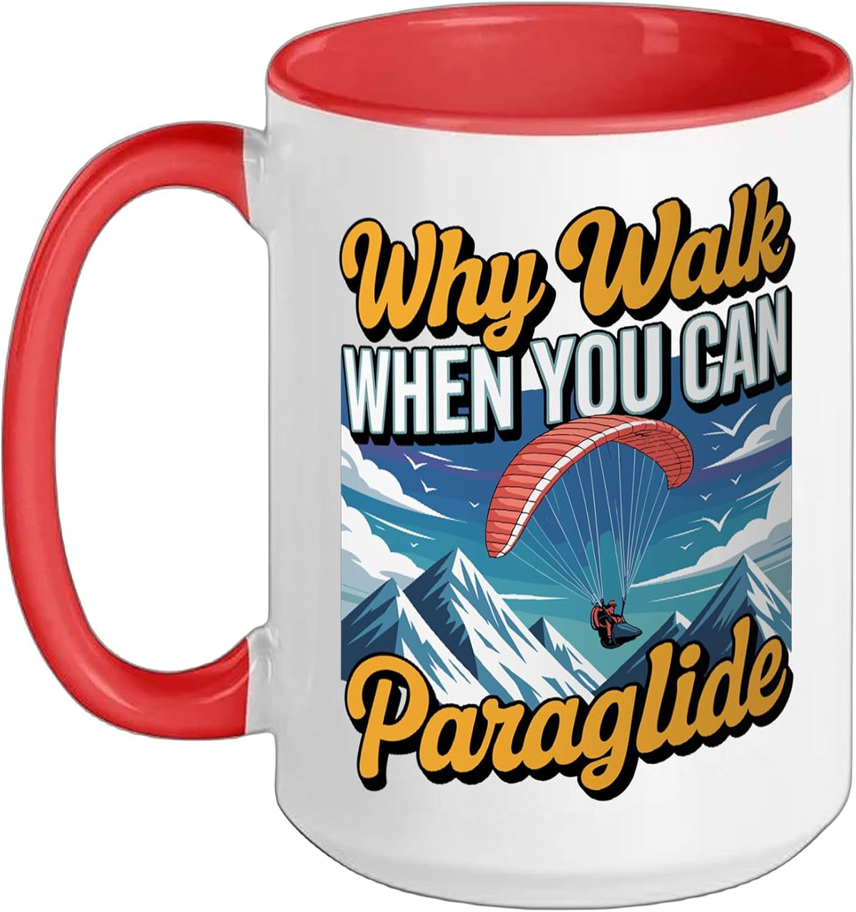 Cool Paragliding Art For Men Women Skydive Lover Ceramic Mug