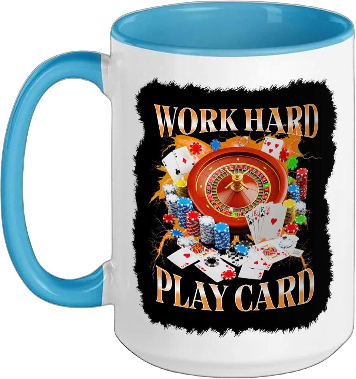 Funny Gambling Gambler Bootleg Roulette Poker Play Card Ceramic Mug