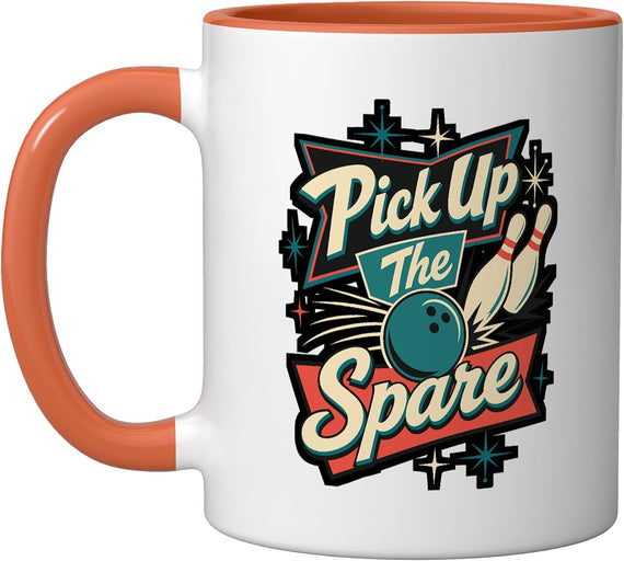 Pick Up The Spare Bowling Retro Bowler Ceramic Mug