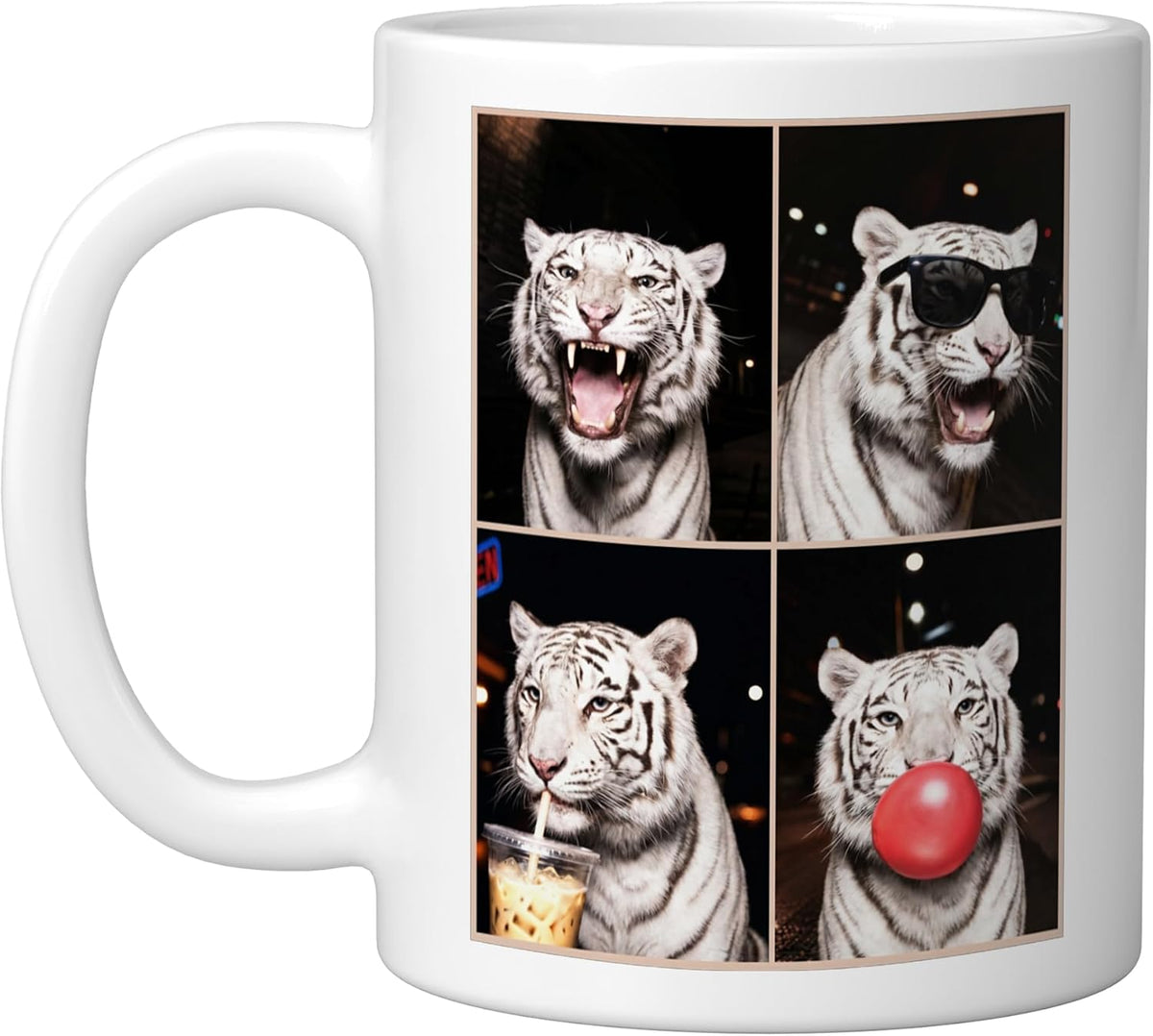 White Tigers Funny White Tiger Ceramic Mug