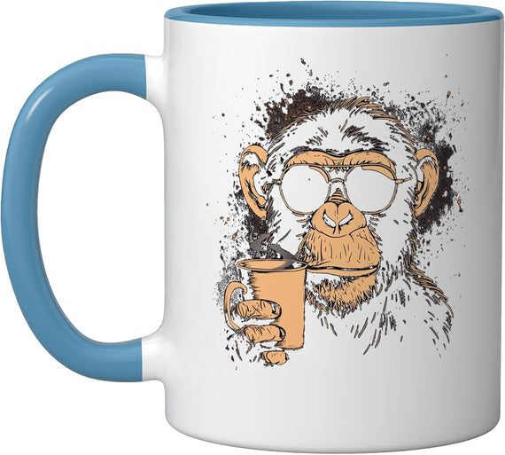 Monkey With Cool Sunglasses And Of Coffee Ape Monkeys Ceramic Mug