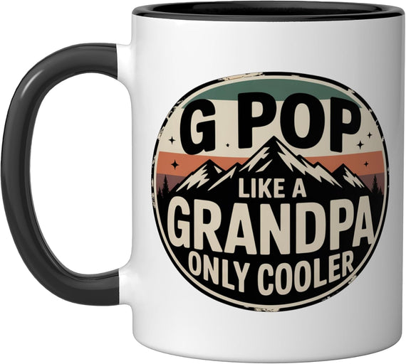 G Pop Like A Grandpa Only Cooler Retro Mountain Style Ceramic Mug