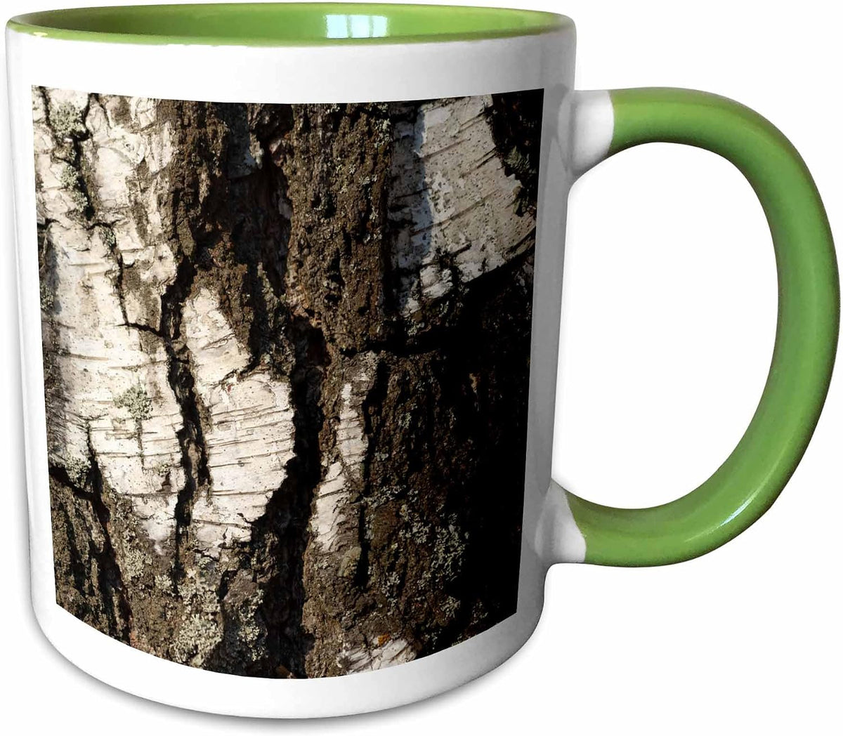 Sunlit Grunge, Rough Birch Bark. Wood Ceramic Mug
