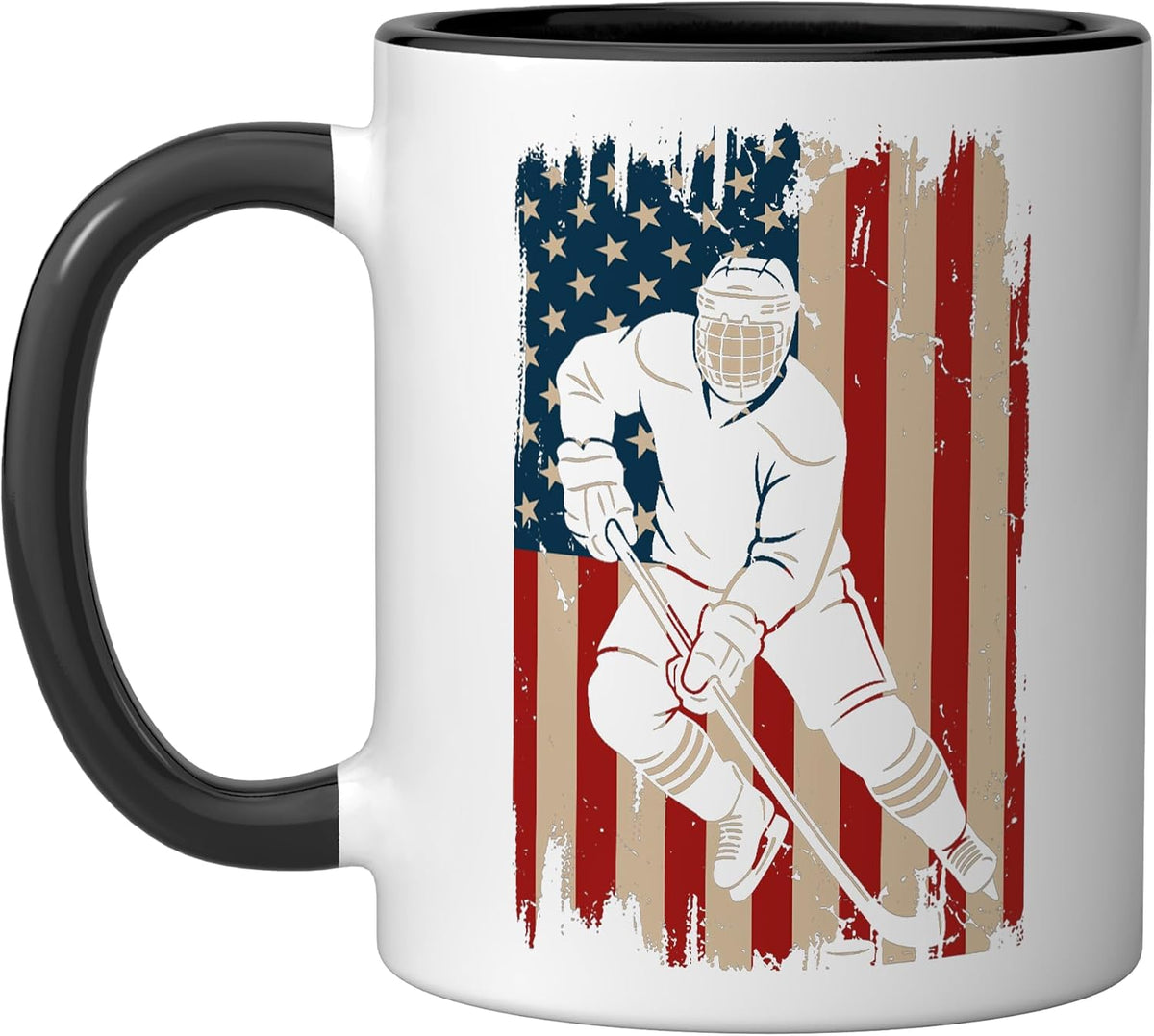 Usa Ice Hockey American Flag Men Women Kids Funny Ice Ceramic Mug