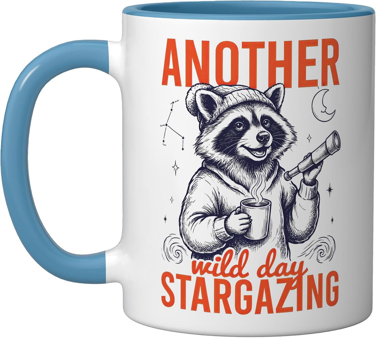 Another Wild Day Stargazing Raccoon Ceramic Mug