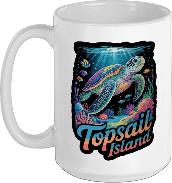 Topsail Island Lover Tourist Palm Tree Topsail Island Ceramic Mug