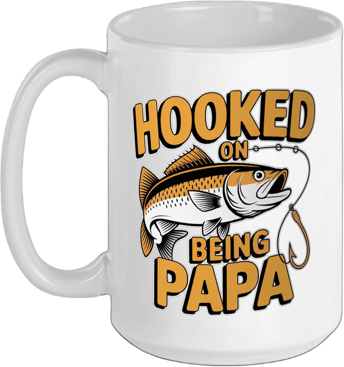 Hooked On Being Papa Ceramic Mug