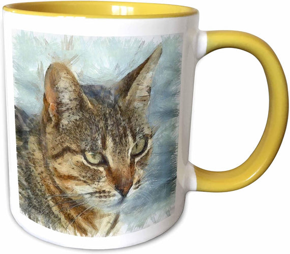 Stunning Tabby Cat Close Up Portrait Ceramic Mug