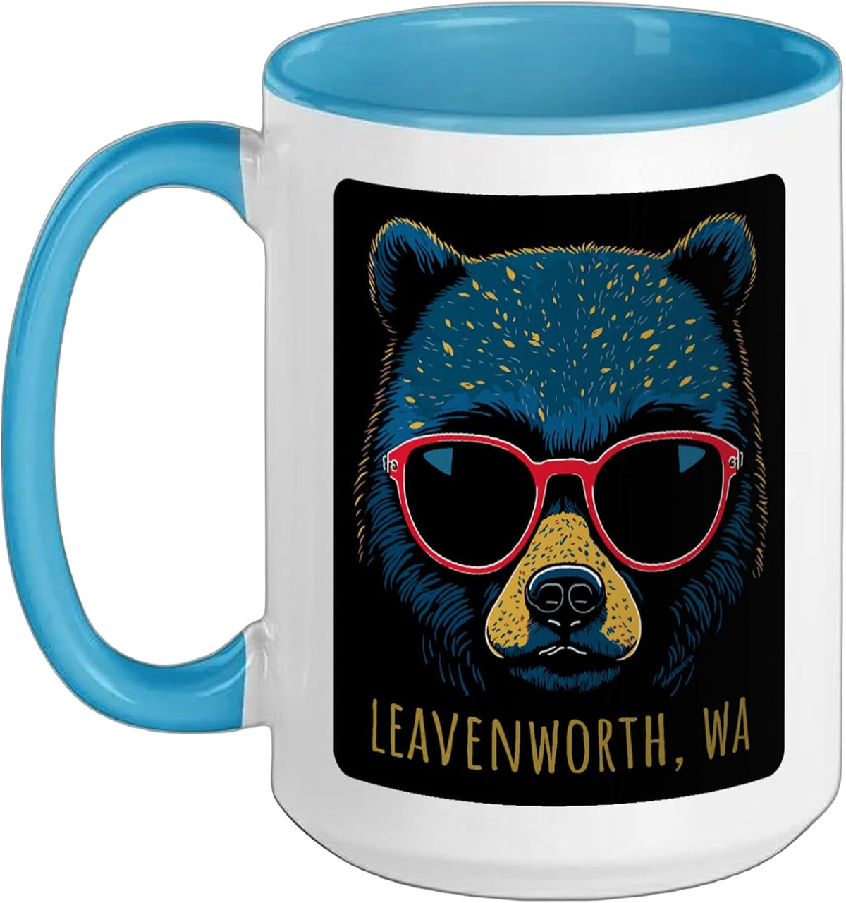 Leavenworth Wa Usa Bear Wearing Sunglasses Design Ceramic Mug