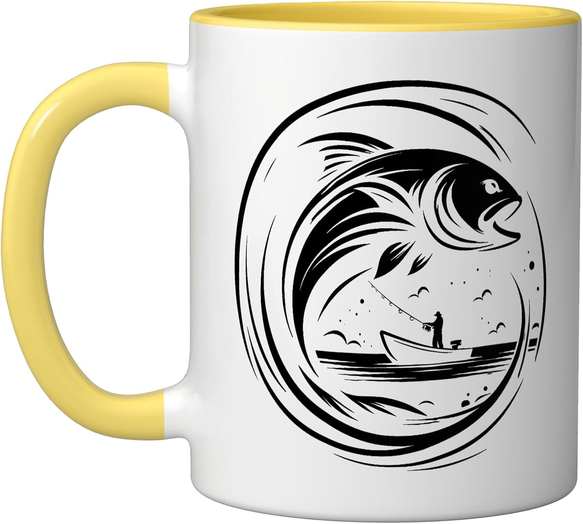 Fish Hook Trout Fishing Angler Fisherman Bass Anglers Ceramic Mug