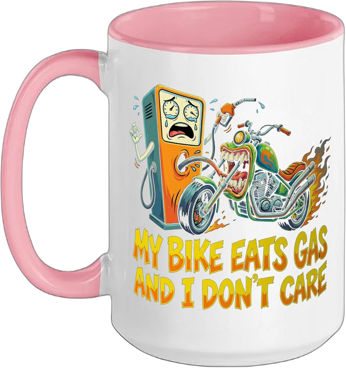 My Bike Eats Gas And I Don't Care Biker Ceramic Mug