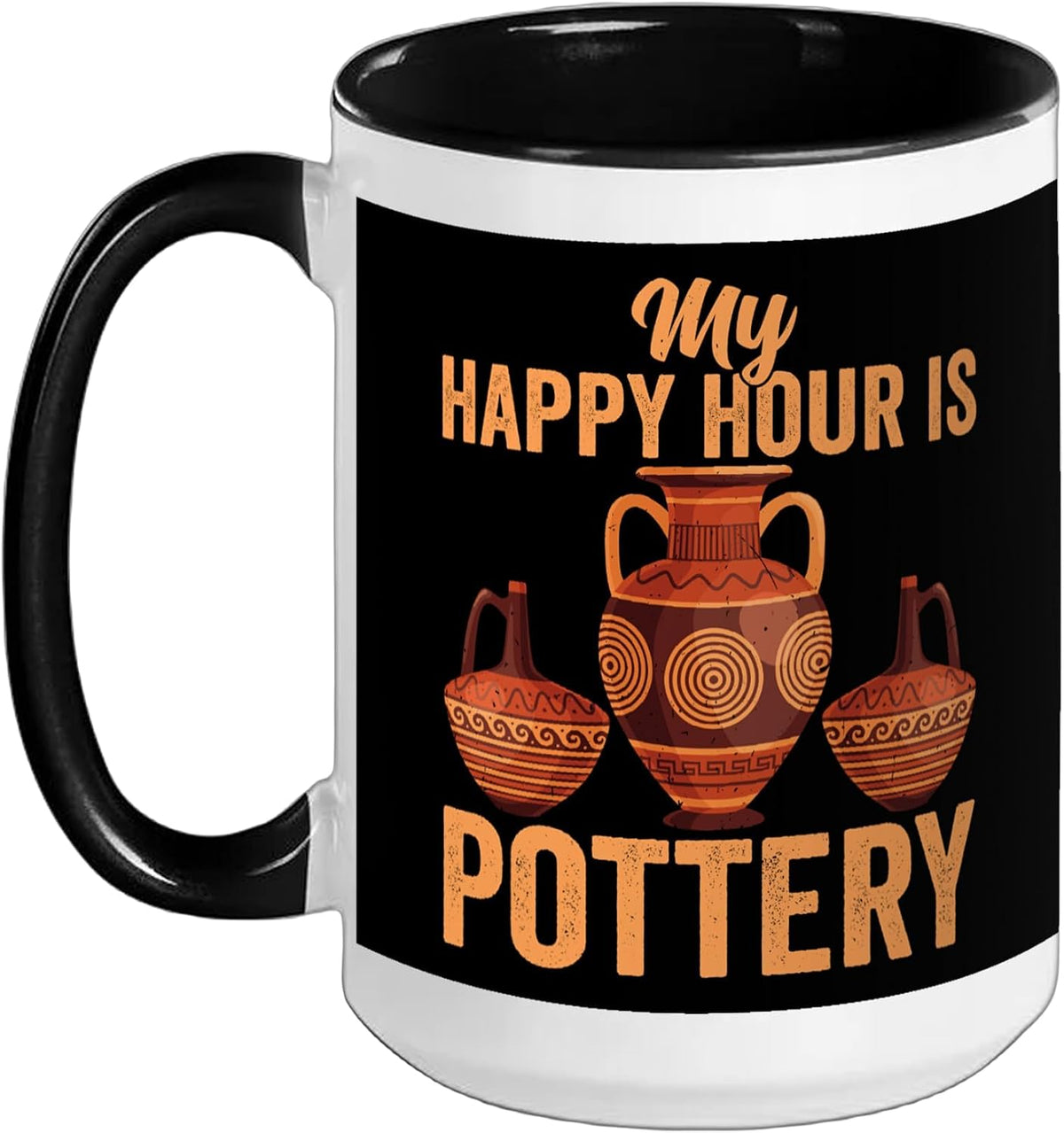 Clay Pottery Gifts My Happy Hour Is Pottery Ceramics Ceramic Mug