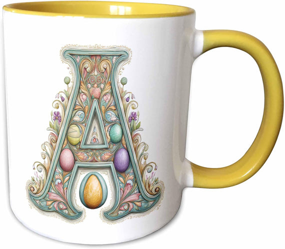 Easter Ornamental Monogram A Ceramic Mug