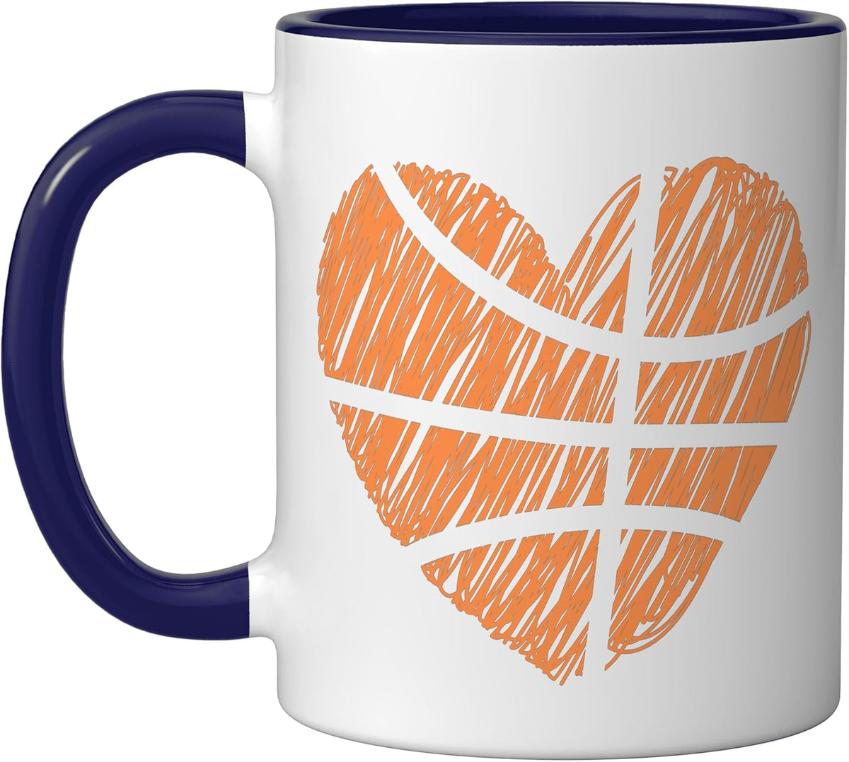 Basketball Heart Scribble Heart B-Ball Player Team Ceramic Mug