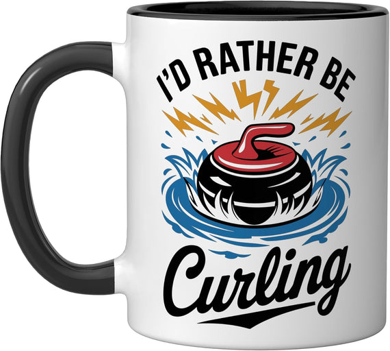 Curler Stone Winter Sports Team I'd Rather Curling Ceramic Mug