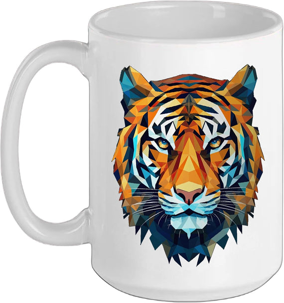 Tiger Colorful Tigers King Of Animals From Africa Polygon Ceramic Mug