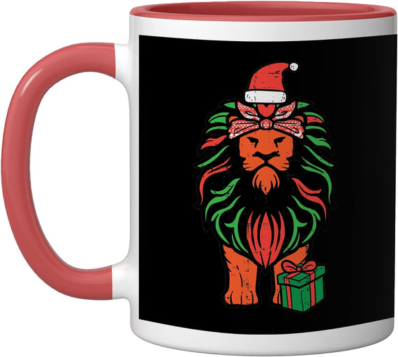 Lion Santa Claus Christmas Animal Ceramic Mug