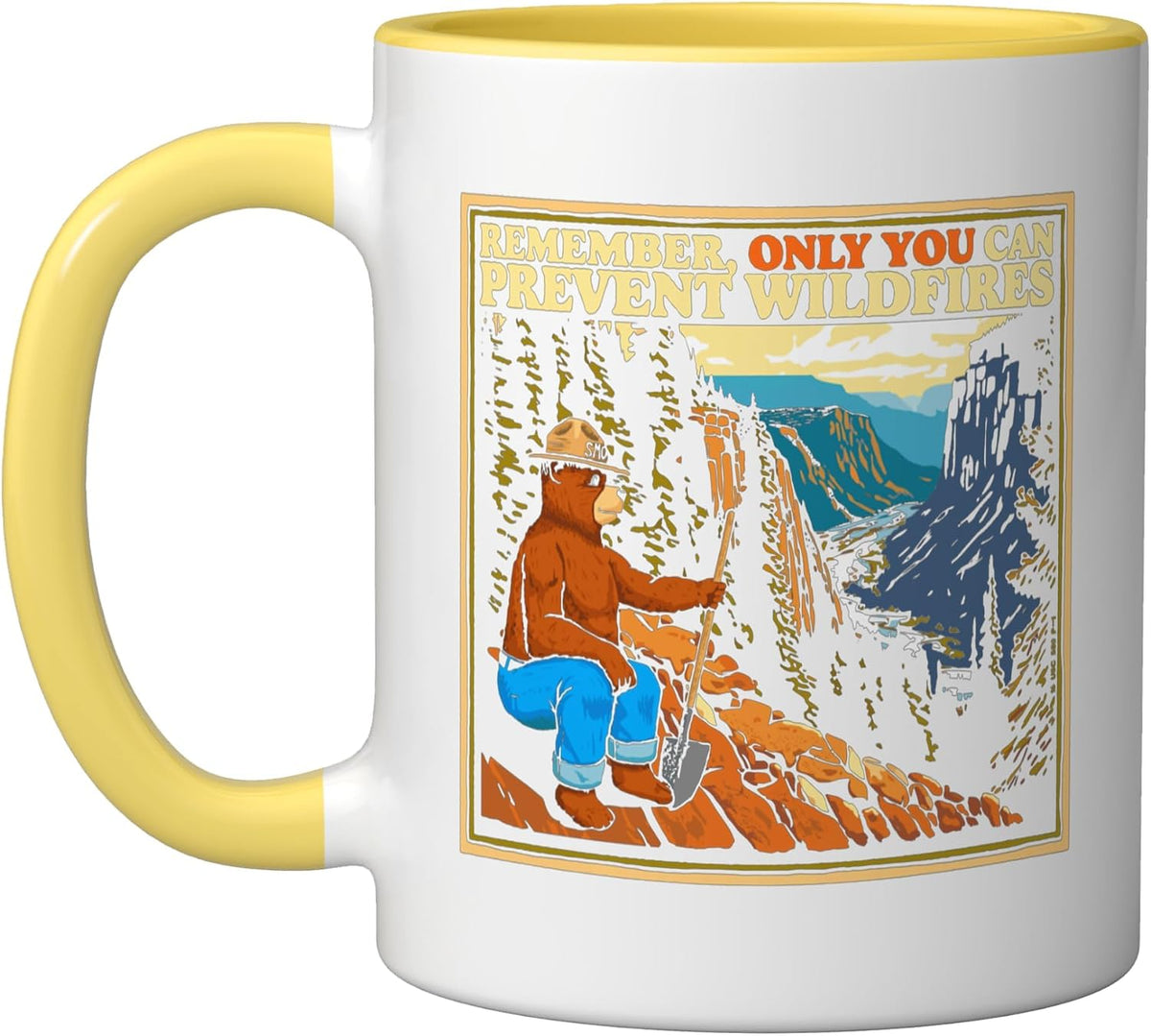 Vintage Style Smokey Bear Only You Retro Hiking Ceramic Mug