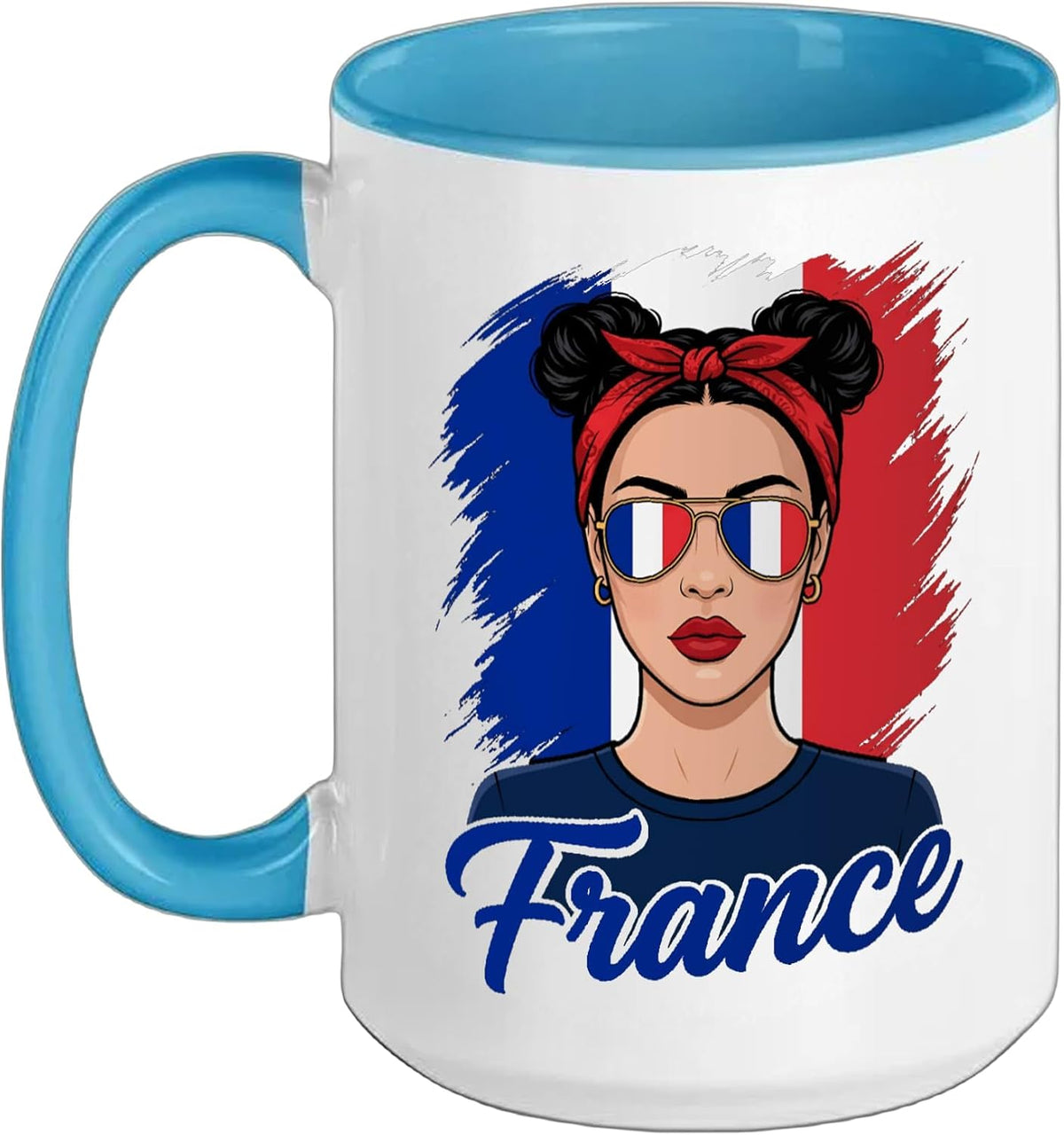 France Flag Proud French Woman Ceramic Mug