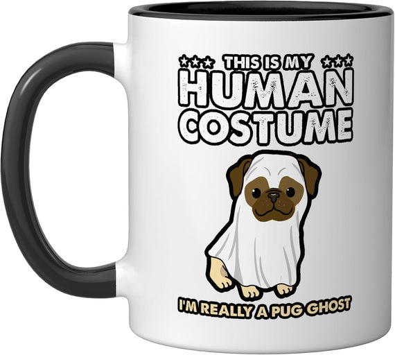 This Is My Human Costume Pug Ghost Halloween Ceramic Mug