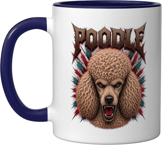 Poodle Heavy Metal Dog Lover Halloween Rock Vintage 80s Ceramic Mug