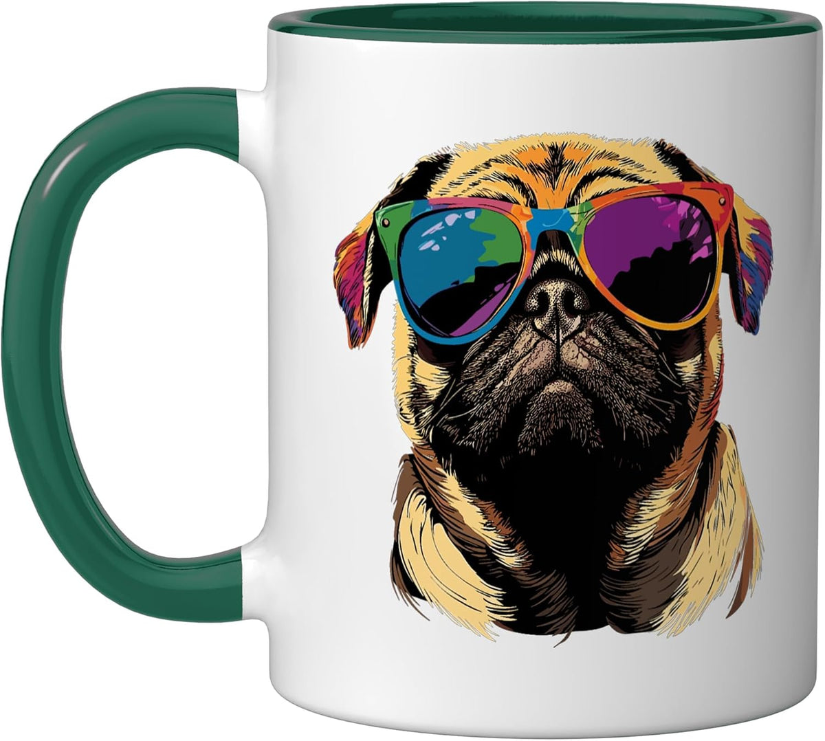Pug Dogs Cool Sunglasses Pug Funny Dog Lover Pugs Ceramic Mug