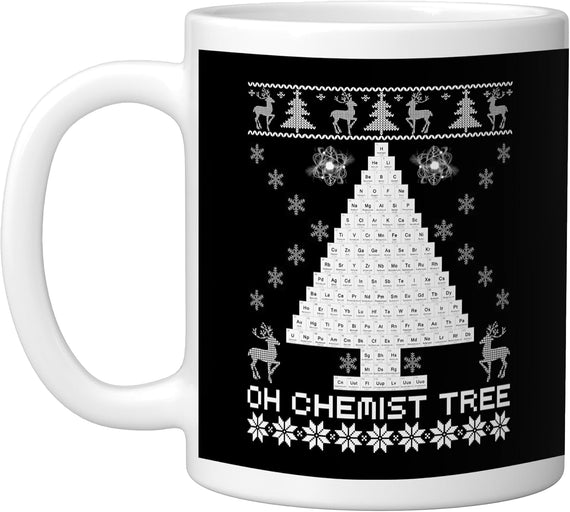 Chemist Tree Shirt Oh Chemistry Periodic Ugly Christmas Ceramic Mug