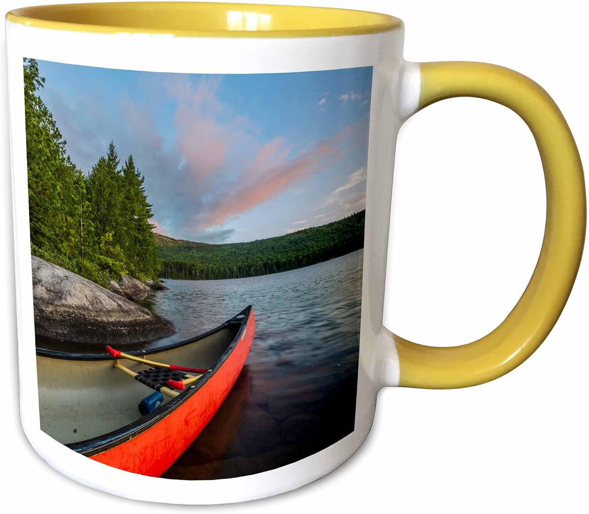 Canoe On The Shore Of Bald Mountain Pond Ceramic Mug
