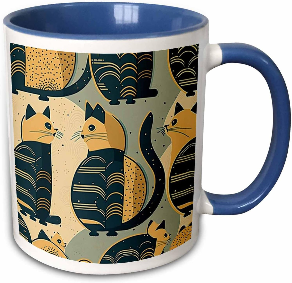 Geometric Patterns Accent These Modernist Ceramic Mug