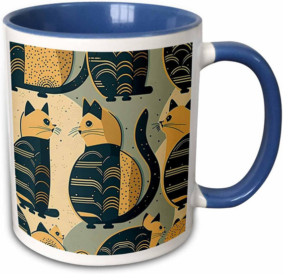 Geometric Patterns Accent These Modernist Ceramic Mug