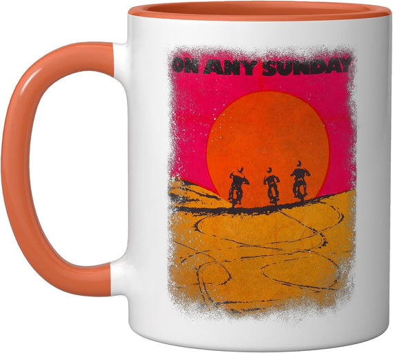 On Any Sunday 1971 Vintage Motocross Film Poster Ceramic Mug