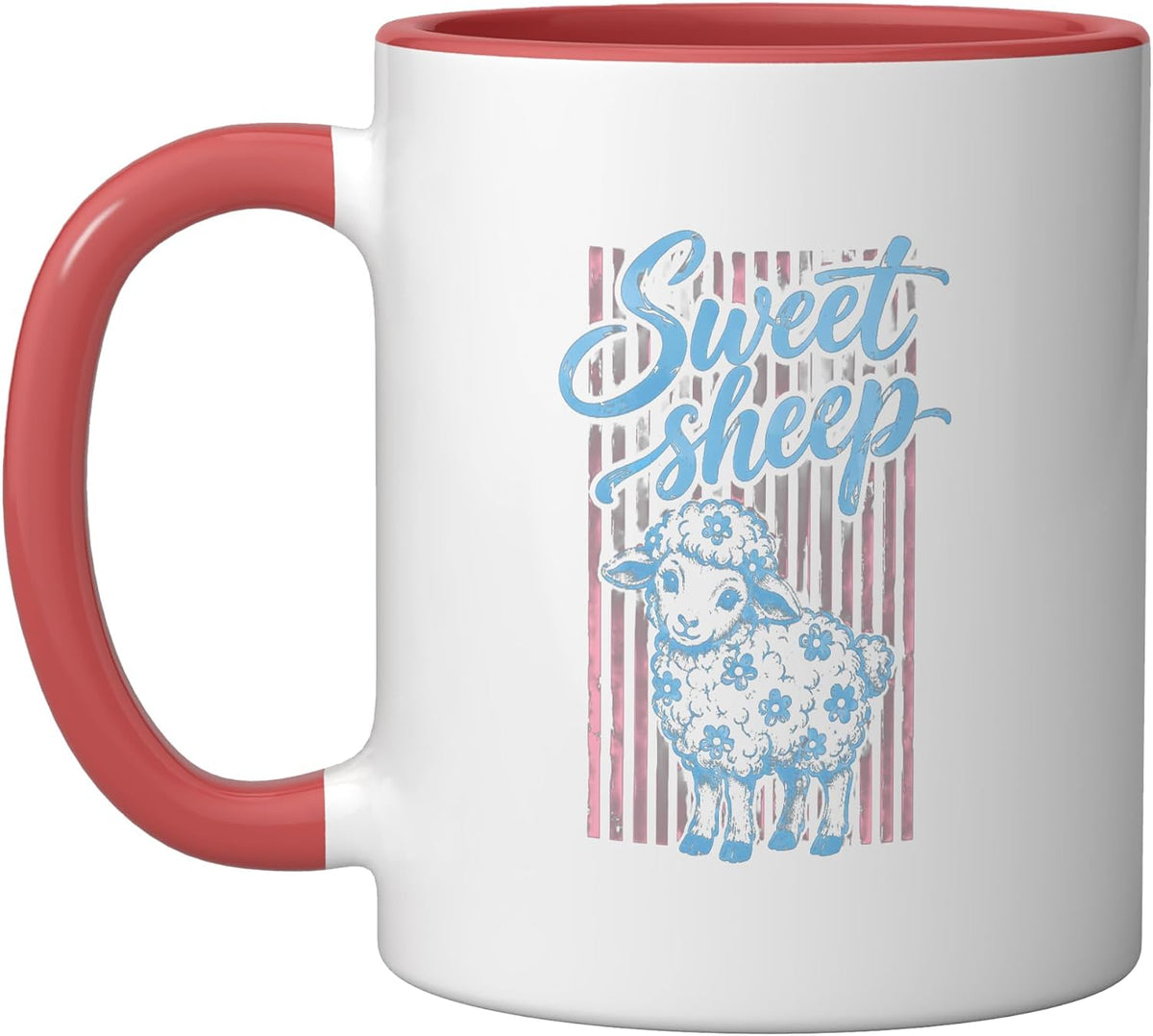 Sweet Sheep Flower Script Ceramic Mug