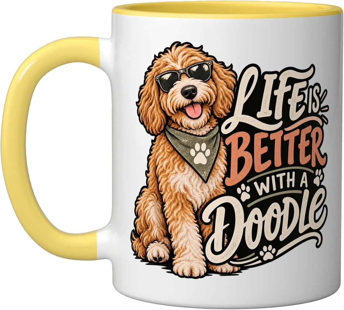 Life Is Better With A Doodle Goldendoodle Dog Lover Ceramic Mug