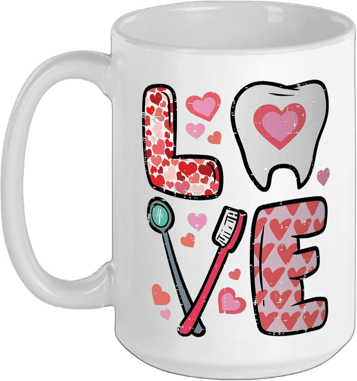 Valentines Day Love Tooth Dental Life Cute Dentist Men Ceramic Mug