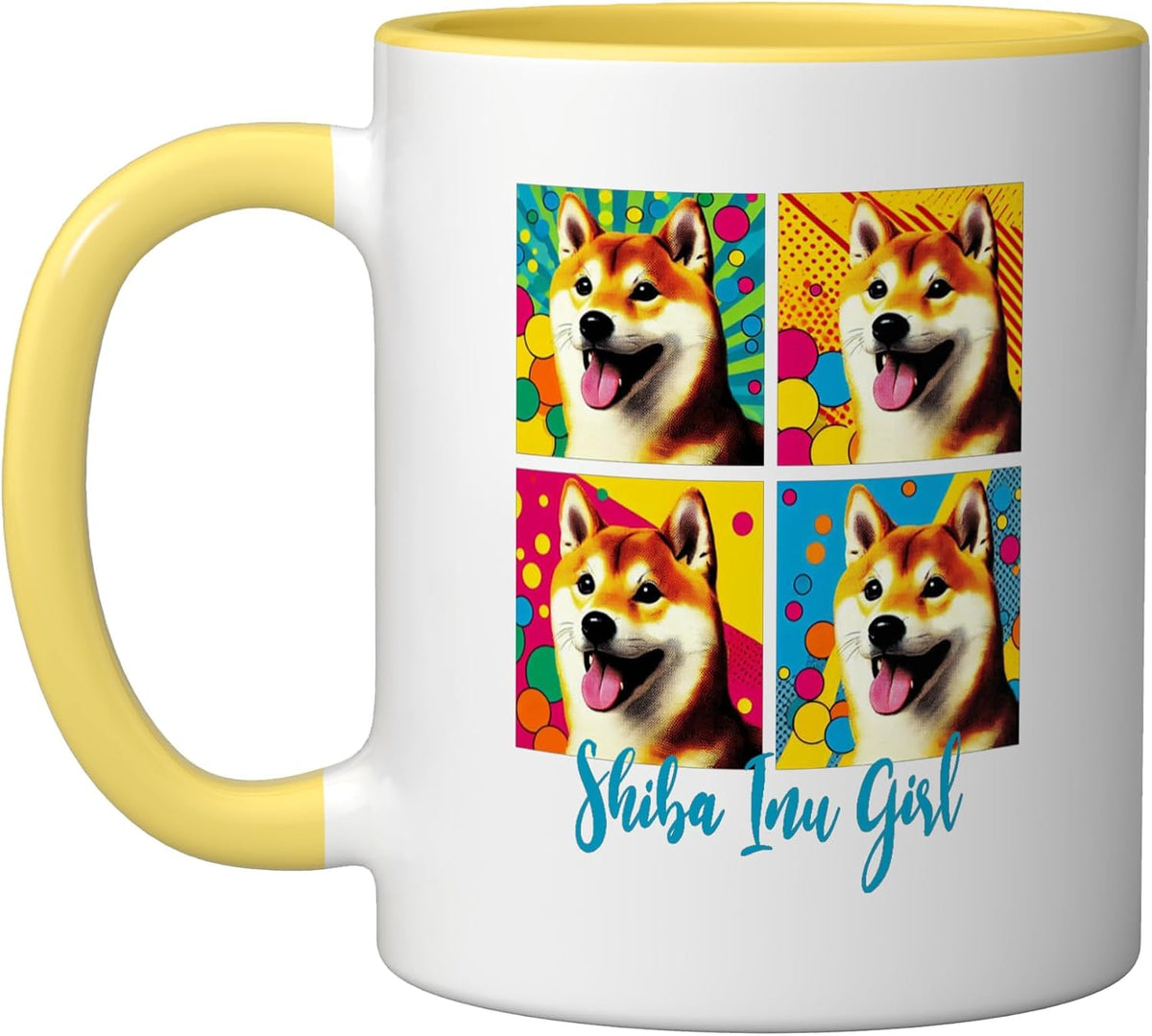 Pop Art Style Shiba Inu Girl Ceramic Mug