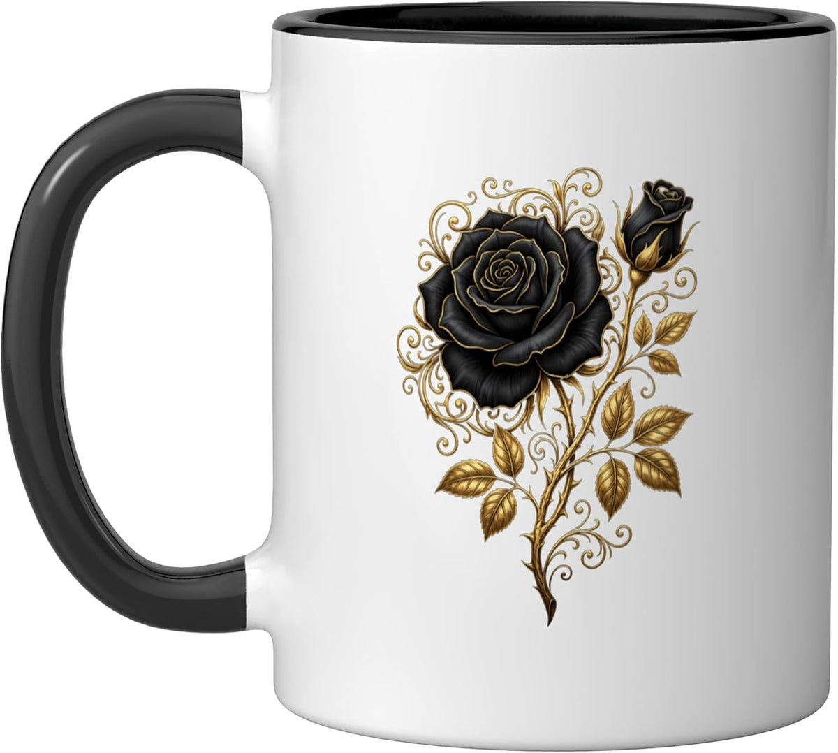 Black Rose Flower Botanist Garden Gardening Flower Rose Ceramic Mug