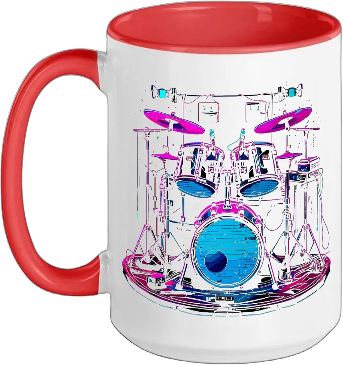 Drum Kit Graphic Rock Music Ceramic Mug