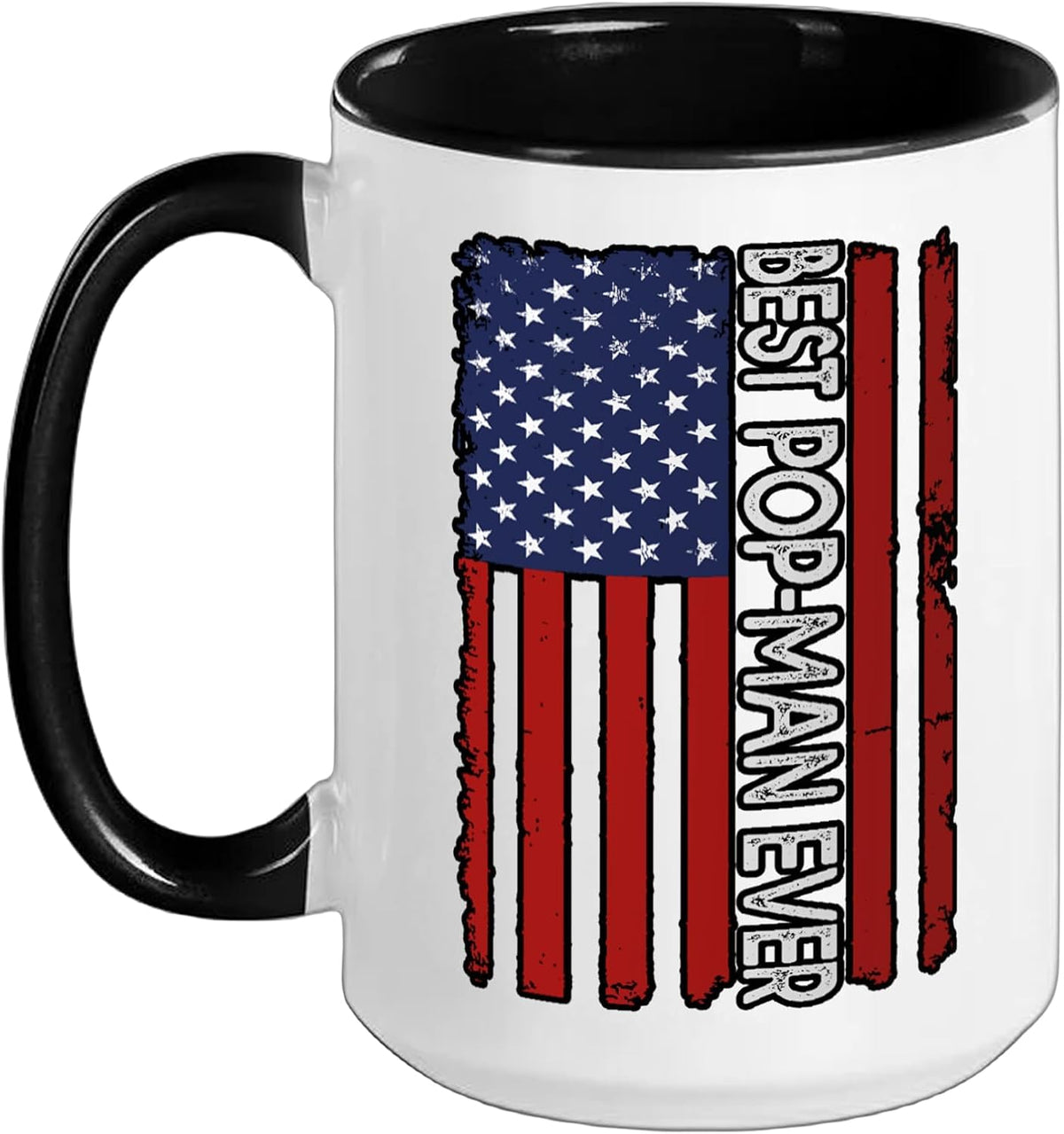 Best Pop-Man Ever Vintage American Flag Fathers Day Ceramic Mug
