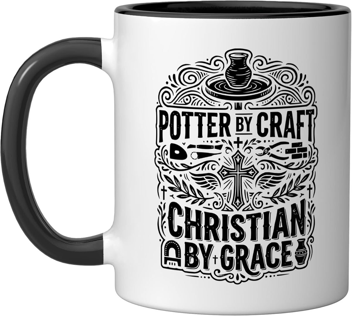 Christian Potter Jesus Christ Clay Wheel Kiln Pottery Ceramic Mug